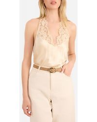 Cami NYC - Clarisse Lace Detail Halter Neck Silk Camisole - Lyst