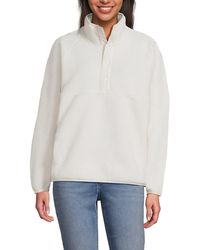 Lands' End - Snap Neck Fleece Pullover - Lyst