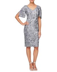 Alex Evenings - Slit Sleeve Sequin Cocktail Sheath Dress - Lyst
