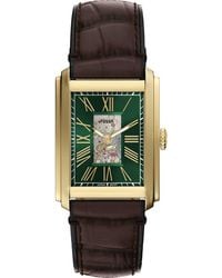 Fossil - Carraway Open Heart Leather Strap Watch, 30Mm X 42Mm - Lyst