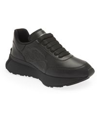 Alexander McQueen - Leather Lace-up Sneakers - Lyst