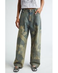 PAOLINA RUSSO - Printed baggy Wide Leg Jeans - Lyst