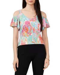 Chaus - Print Cold Shoulder Top - Lyst