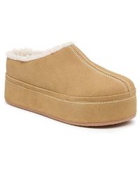 Kelsi Dagger Brooklyn - Torrence Faux Shearling Lined Platform Clog - Lyst