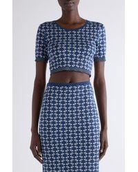 Givenchy - Monogram 72 Jacquard Crop Crewneck Top - Lyst