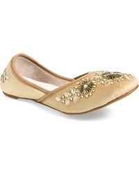 Fuchsia - Whistledown Embroidered Jutti Flat - Lyst