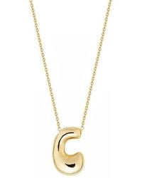Jane Basch - Puffed Initial Pendant Necklace - Lyst