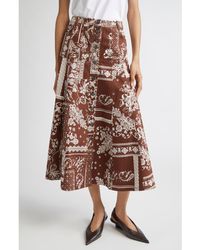 Cinq À Sept - Print A-Line Midi Skirt - Lyst