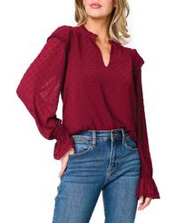 Gibsonlook - Holly Swiss Dot Ruffle Top - Lyst