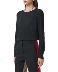 Burberry - Tilda Icon Stripe Collar Cashmere Sweater - Lyst