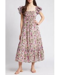 Cleobella - Anika Floral Organic Cotton Voile Maxi Dress - Lyst