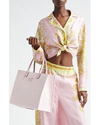Versace - Barocco Crop Silk Button-Up Shirt - Lyst