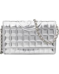 Tory Burch - Fleming Soft Quilted Metallic Leather Wallet On A Chain - Lyst