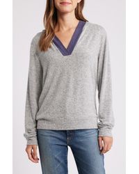 Loveappella - Hooded V-Neck Pullover - Lyst
