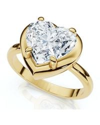 Bliss Diamond - Certified 2 1/2Ct Heart Diamond Button Engagement Ring 14K Or Pt Lab Grown - Lyst