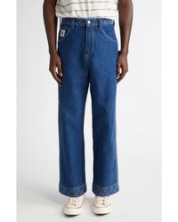 Bode - Embroidered Denim Knolly Brook Trousers - Lyst