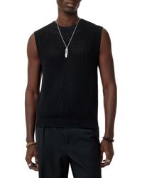John Varvatos - Augusto Chunky Wool & Linen Sweater Vest - Lyst