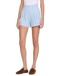 Sandro - High-Waisted Beaded Crochet Shorts - Lyst