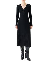 Akris Punto - Mixed Rib Long Sleeve Virgin Merino Wool Sweater Dress - Lyst