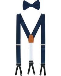 Trafalgar - Sutton Solid Color Silk Brace And Bow Tie Combo - Lyst