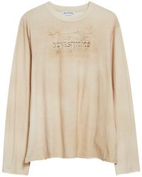 Acne Studios - Logo Long Sleeve Organic Cotton Graphic T-Shirt - Lyst