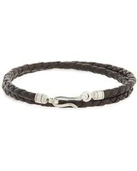 Caputo & Co. - Euro Braided Leather Double Wrap Bracelet - Lyst