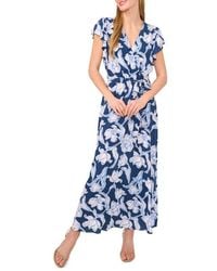 Cece - Floral Faux Wrap Maxi Dress - Lyst