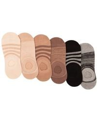 Felina - Assorted 6-Pack Super No-Show Socks - Lyst