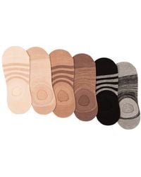 Felina - Assorted 6-Pack Super No-Show Socks - Lyst