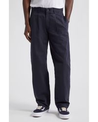 Noah - Double Pleat Cotton Herringbone Pants - Lyst