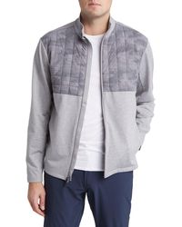 Johnnie-o - Godwin Mixed Media Quilted Knit Zip Jacket - Lyst