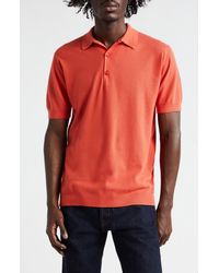 John Smedley - Roth Solid Sweater Polo - Lyst