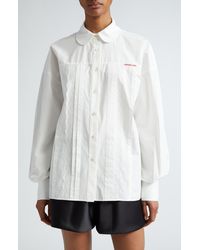 ShuShu/Tong - Lace Trim Cotton Poplin Shirt - Lyst
