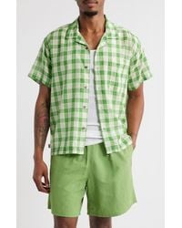 Obey - Weldon Check Short Sleeve Cotton Button-Up Shirt - Lyst