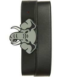 KENZO - Elephant Buckle Reversible Leather Belt - Lyst