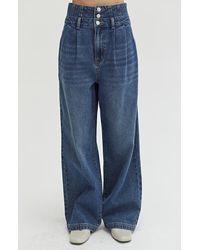 Crescent - Corset Detailed Denim Pants - Lyst