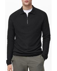 Mango - Long Sleeve Quarter Zip Polo With Coolmax Technology - Lyst