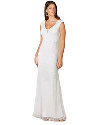 LARA New York - Gwen Beaded Short Sleeve Wedding Dress - Lyst