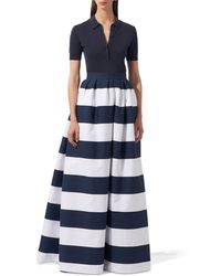 Carolina Herrera - Stripe Cotton Blend Ballgown Skirt - Lyst