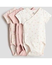 H&M - 3-Pack Wrapover Bodysuits - Lyst