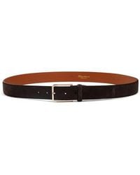 Santoni - Suede Leather Belt - Lyst