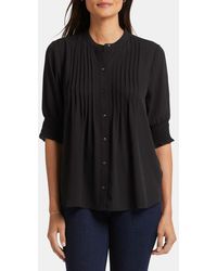 NYDJ - Pleated Peasant Blouse - Lyst
