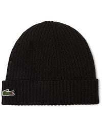 Lacoste - Wool Cuff Beanie - Lyst