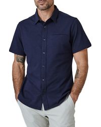 7 Diamonds - Seville Short Sleeve Stretch Cotton Blend Button-up Shirt - Lyst