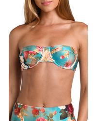 L'Agence - Alexandria Roses Structured Bikini Top - Lyst