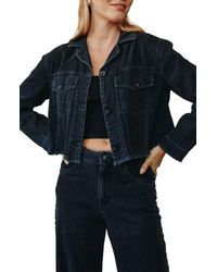 Bella Dahl - Anya Studded Fringe Trim Denim Jacket - Lyst