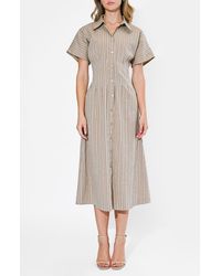 Adelyn Rae - Audrey Stripe Cotton Blend Shirtdress - Lyst