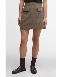 Barbour - Sophia Houndstooth Check Merino Wool Miniskirt - Lyst