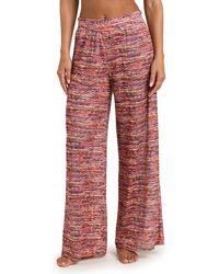 Sunshine 79 - Shimmer Ripple Pointelle Stitch Wide Leg Cover-Up Pants - Lyst