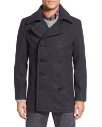 Schott Nyc - Slim Fit Wool Blend Peacoat - Lyst